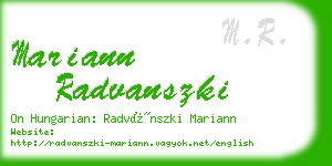 mariann radvanszki business card